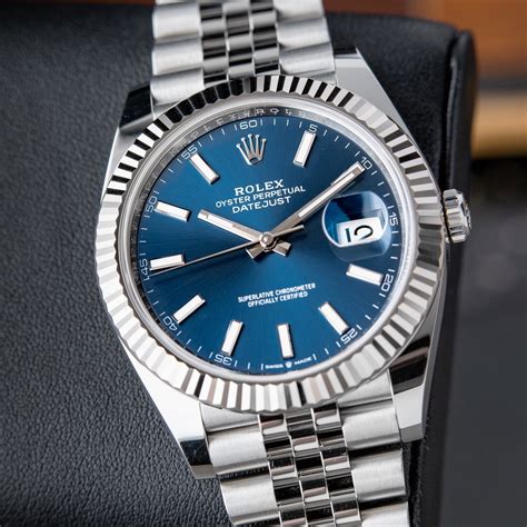 rolex datejust 41 rhodium jubilee|rolex datejust 41 blue motif.